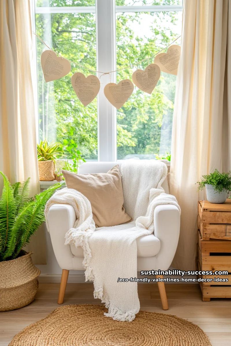 book page heart garlands strung across cozy window nooks 1