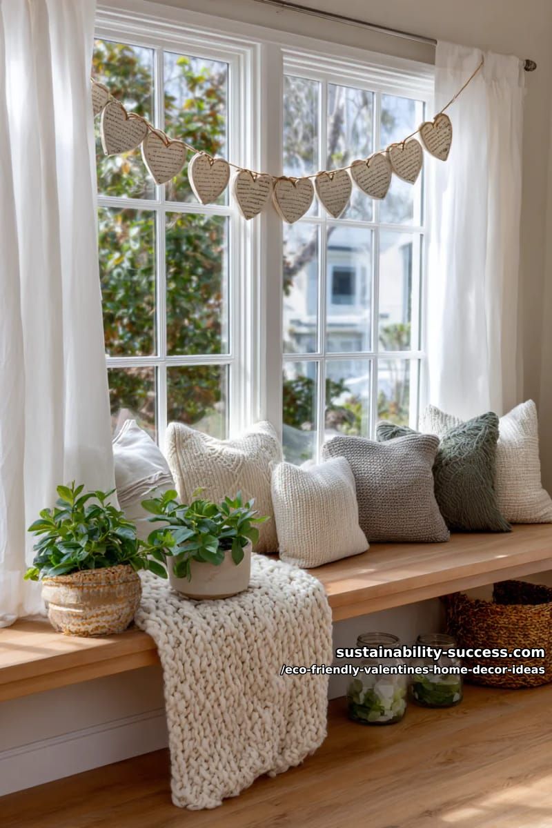 book page heart garlands strung across cozy window nooks 1