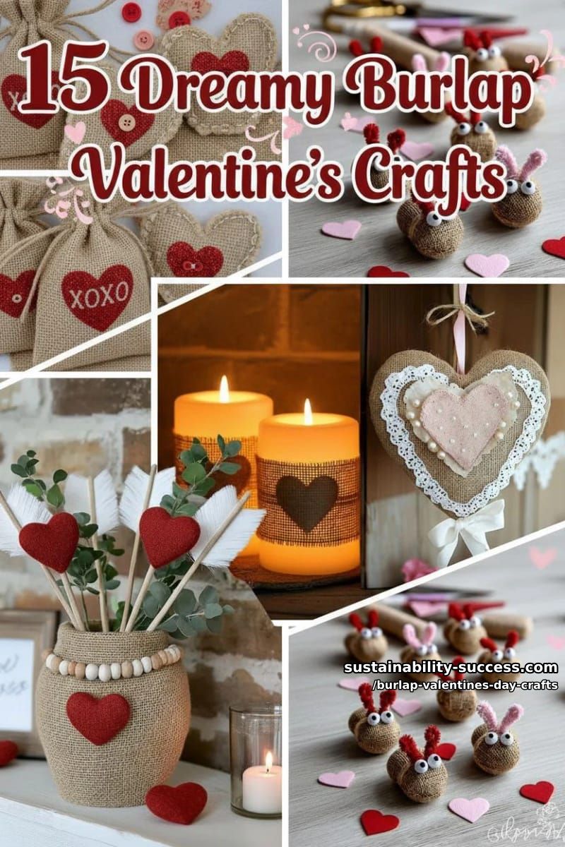 15 Dreamy Burlap Valentine’s Day Crafts You’ll Love 36 burlap valentines day crafts - Collage 35
