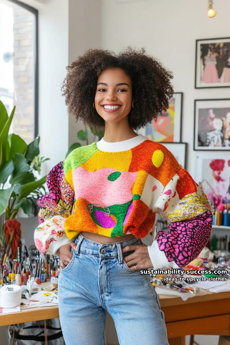 15 Fresh Upcycled Clothing Ideas to Try This Season 17 convert sweatshirts into cropped pullovers with bold statement sleeves. 1