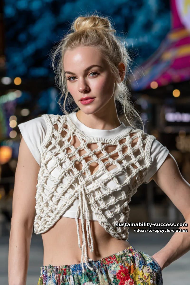 15 Fresh Upcycled Clothing Ideas to Try This Season 36 cut and tie old tees into a macramé-inspired knotted crop top. 1