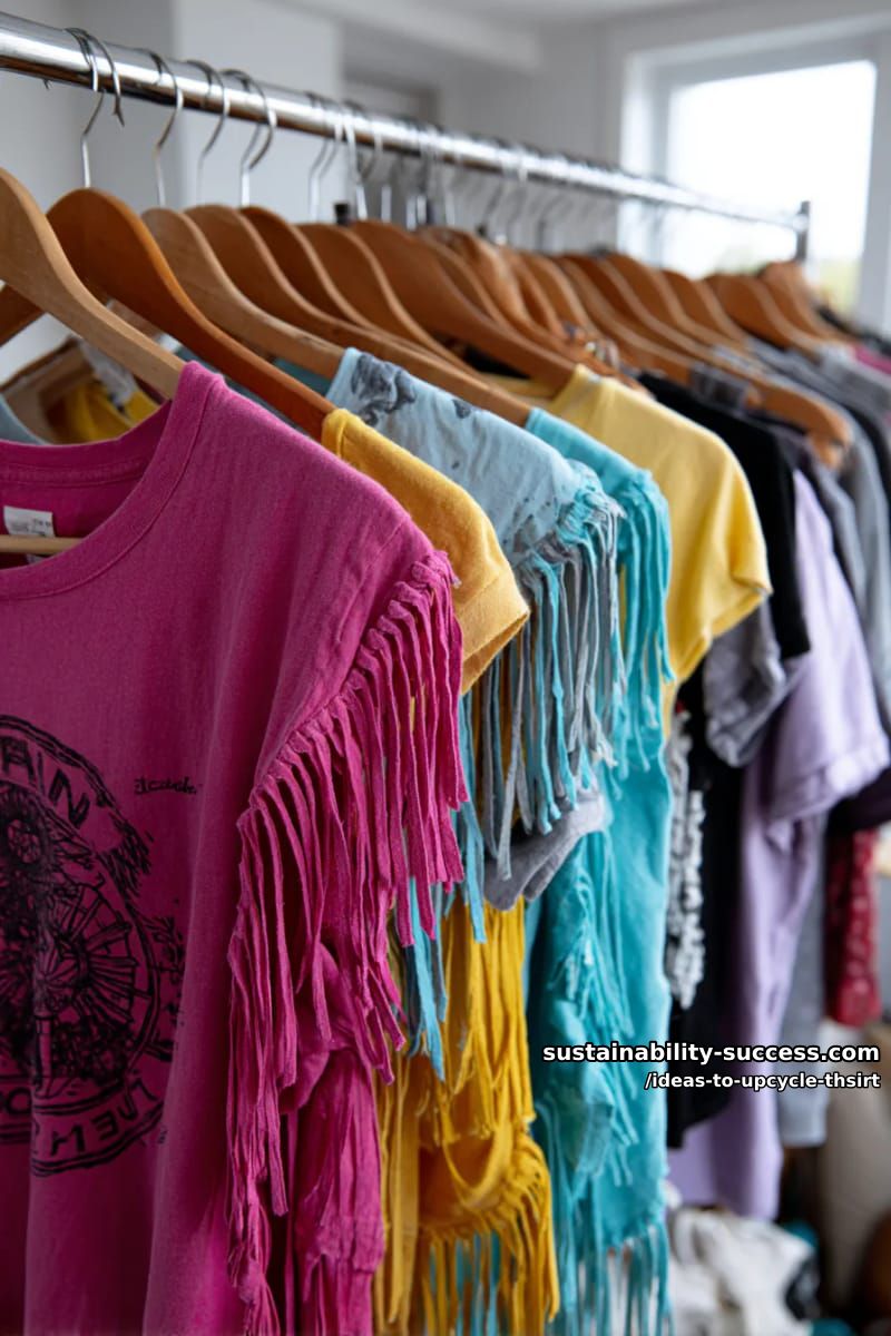 15 Slick Ideas to Upcycle T-Shirts for Your Chic Collection 36 cut and tie tees for a festival-ready fringe vest. 1