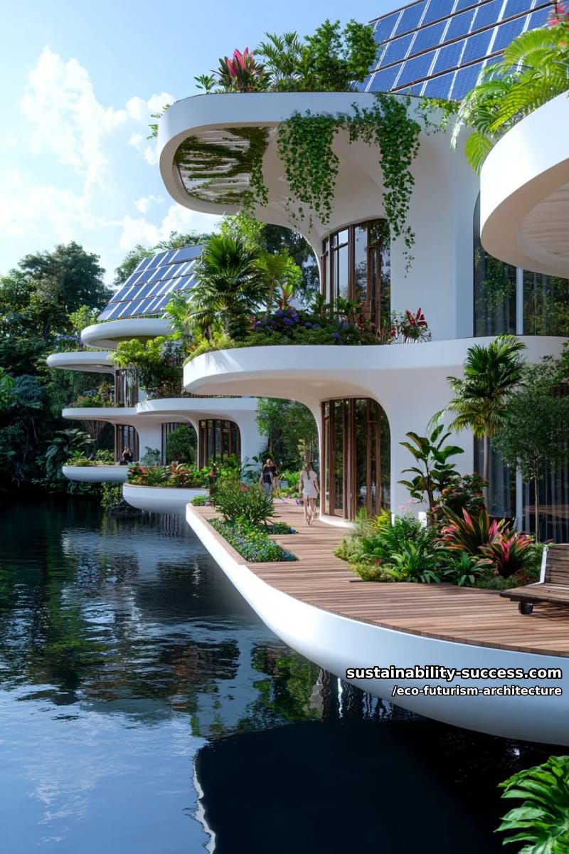 floating eco-island neighborhoods with solar canopies and lush sky bridges 1