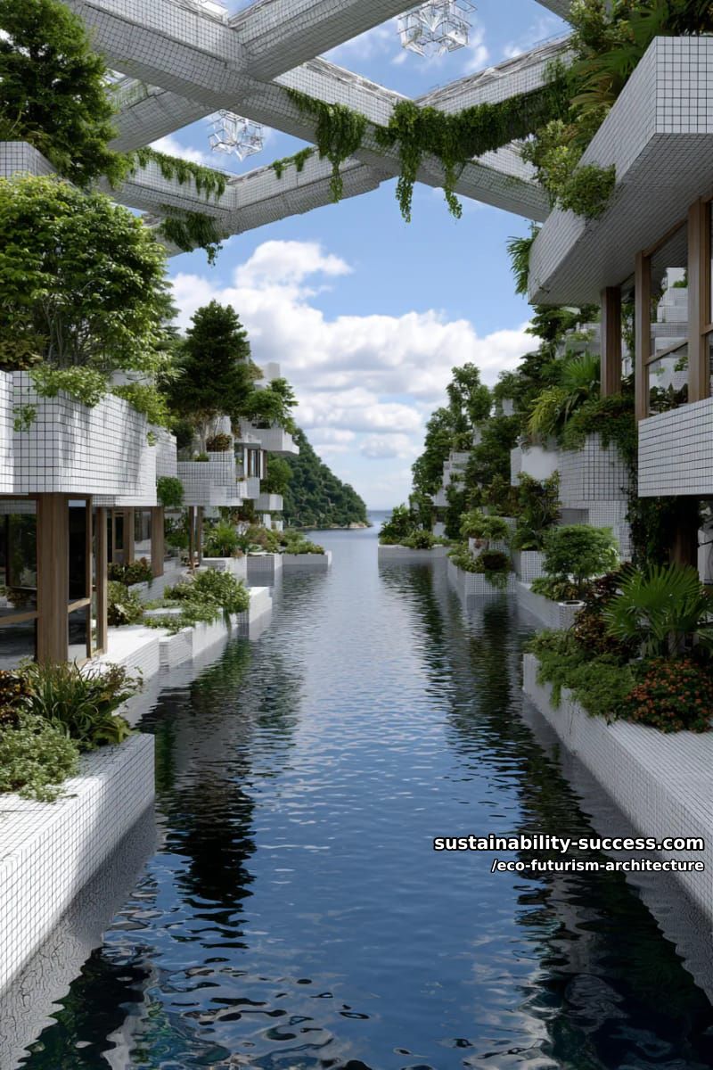 floating eco-island neighborhoods with solar canopies and lush sky bridges 1