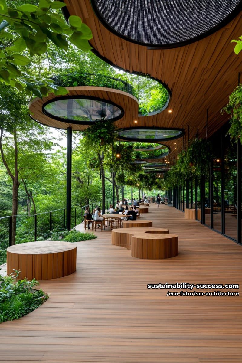 forest canopies transformed into community gathering spaces with light-filtering solar leaves 1