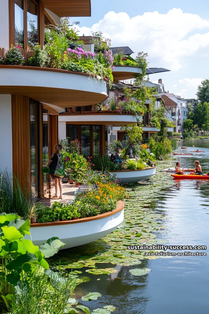 futuristic riverfront villages with amphibious architecture and floating green terraces 1