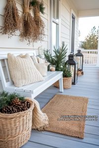 hanging dried flower bouquet for a cozy, natural porch vibe 28