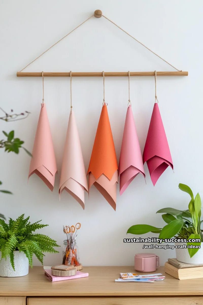 hanging paper cones in ombre hues for a playful 3d effect. 1