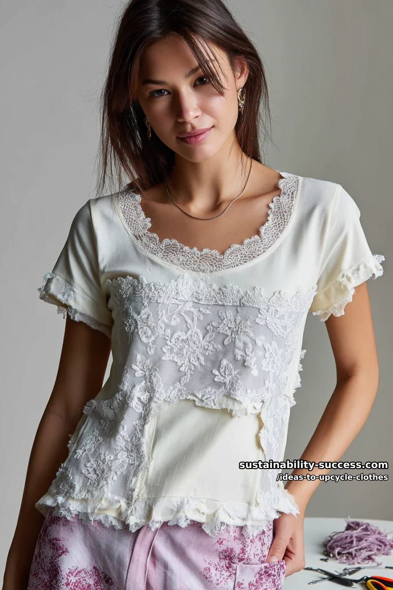15 Fresh Upcycled Clothing Ideas to Try This Season 25 layer lace and cotton panels on plain tees to craft romantic upcycled blouses. 1