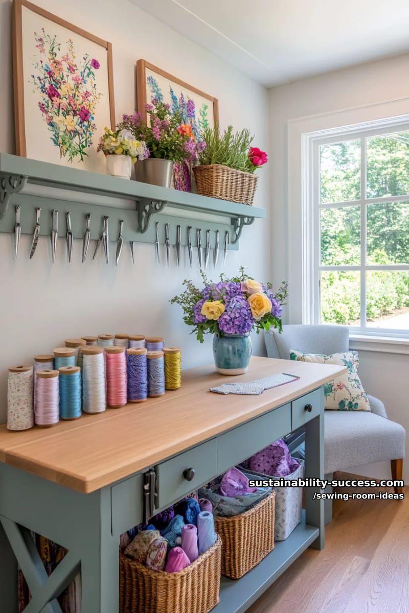 15 Zesty Sewing Room Ideas to Jazz Up Your Space! 24 magnetic knife strip repurposed for metallic sewing tools and shears. 1