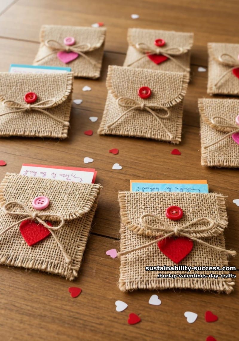 mini burlap valentine envelopes for handmade kids valentines cards 1
