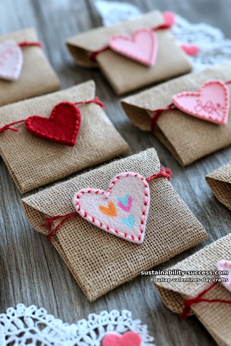 mini burlap valentine envelopes for handmade kids valentines cards 1