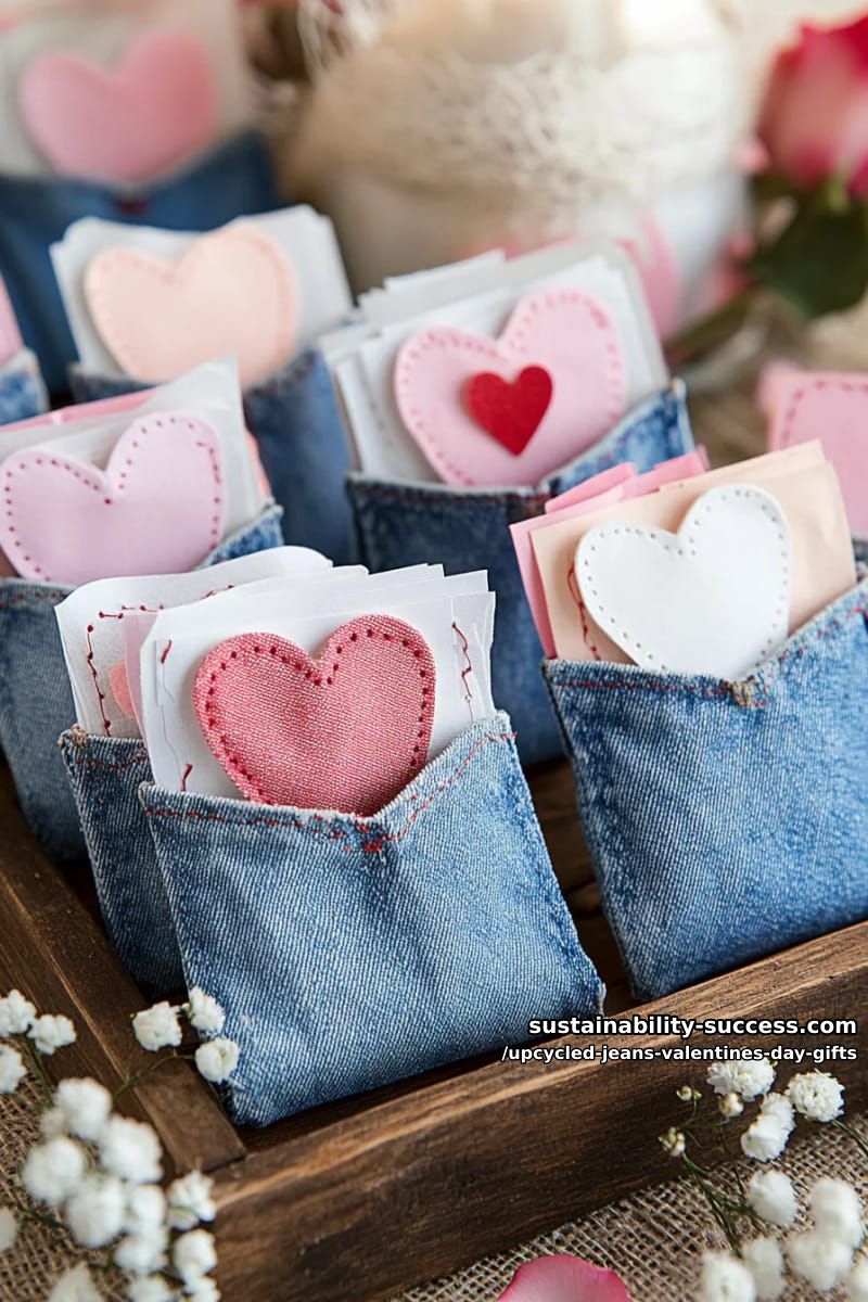 mini jean pocket love note holders for a secret valentine message 1