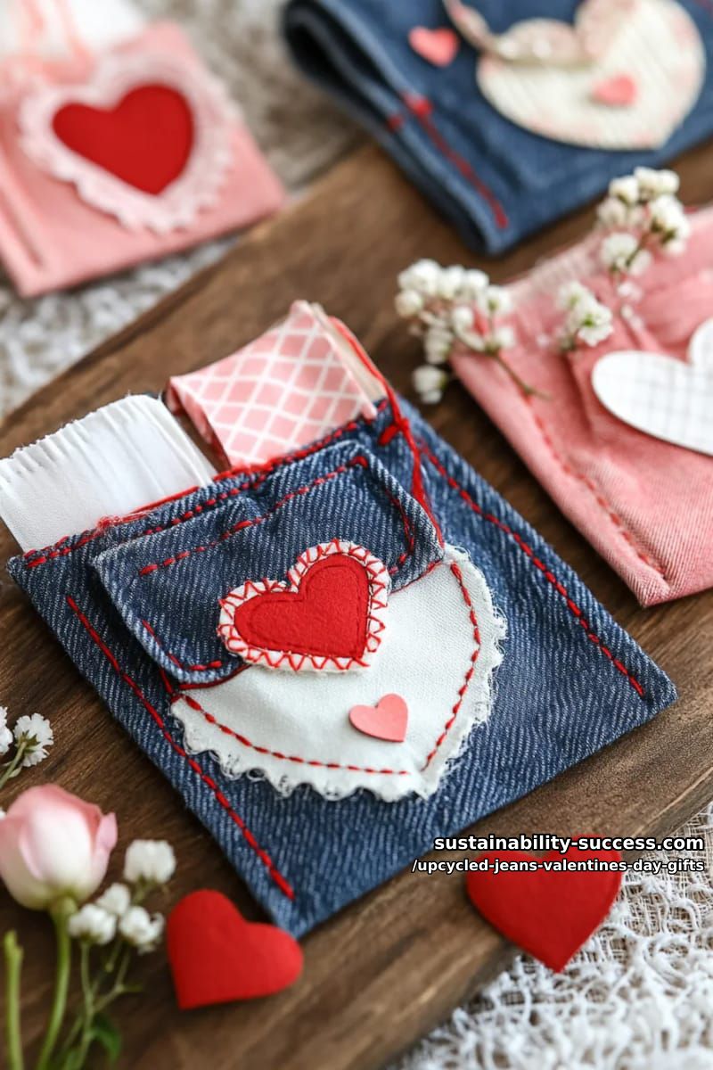 mini jean pocket love note holders for a secret valentine message 1