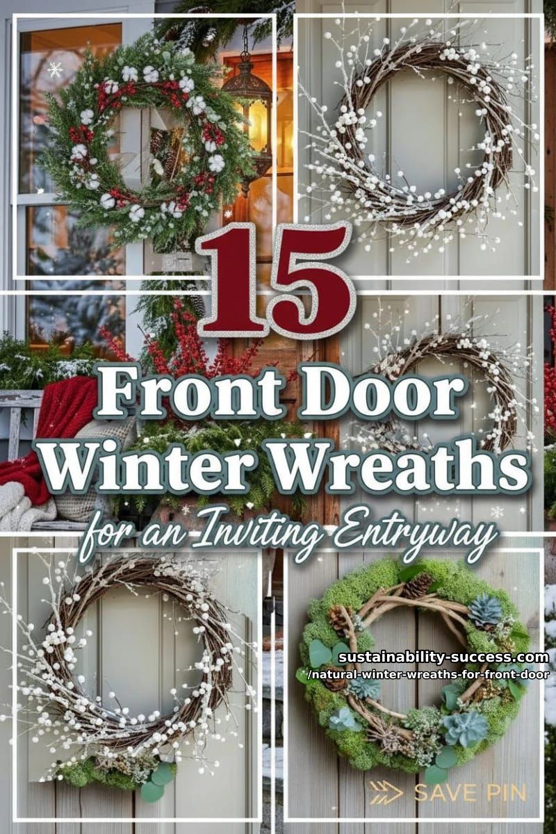 15 Natural Front Door Winter Wreaths for an Inviting Entryway 30 natural winter wreaths for front door - Collage 29