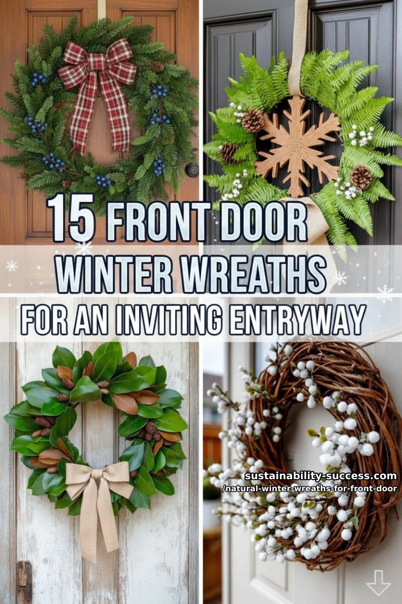 15 Natural Front Door Winter Wreaths for an Inviting Entryway 31 natural winter wreaths for front door - Collage 30