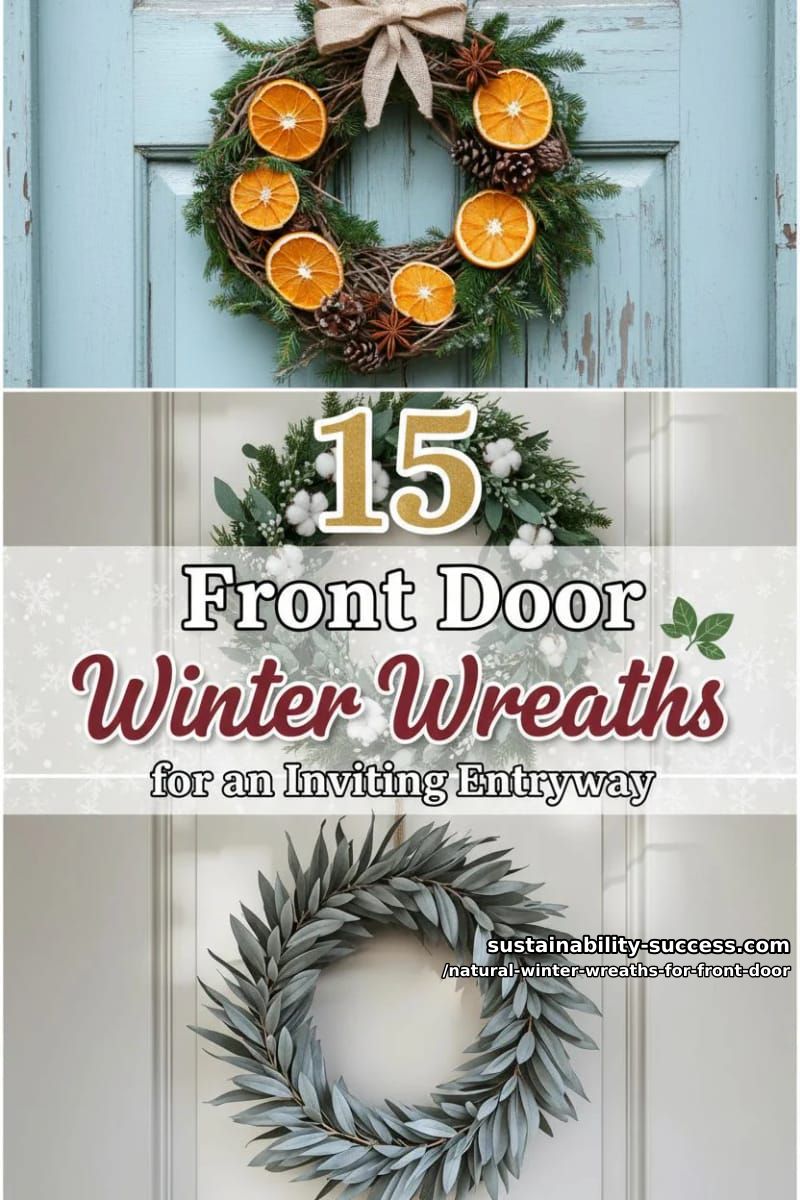 15 Natural Front Door Winter Wreaths for an Inviting Entryway 33 natural winter wreaths for front door - Collage 32