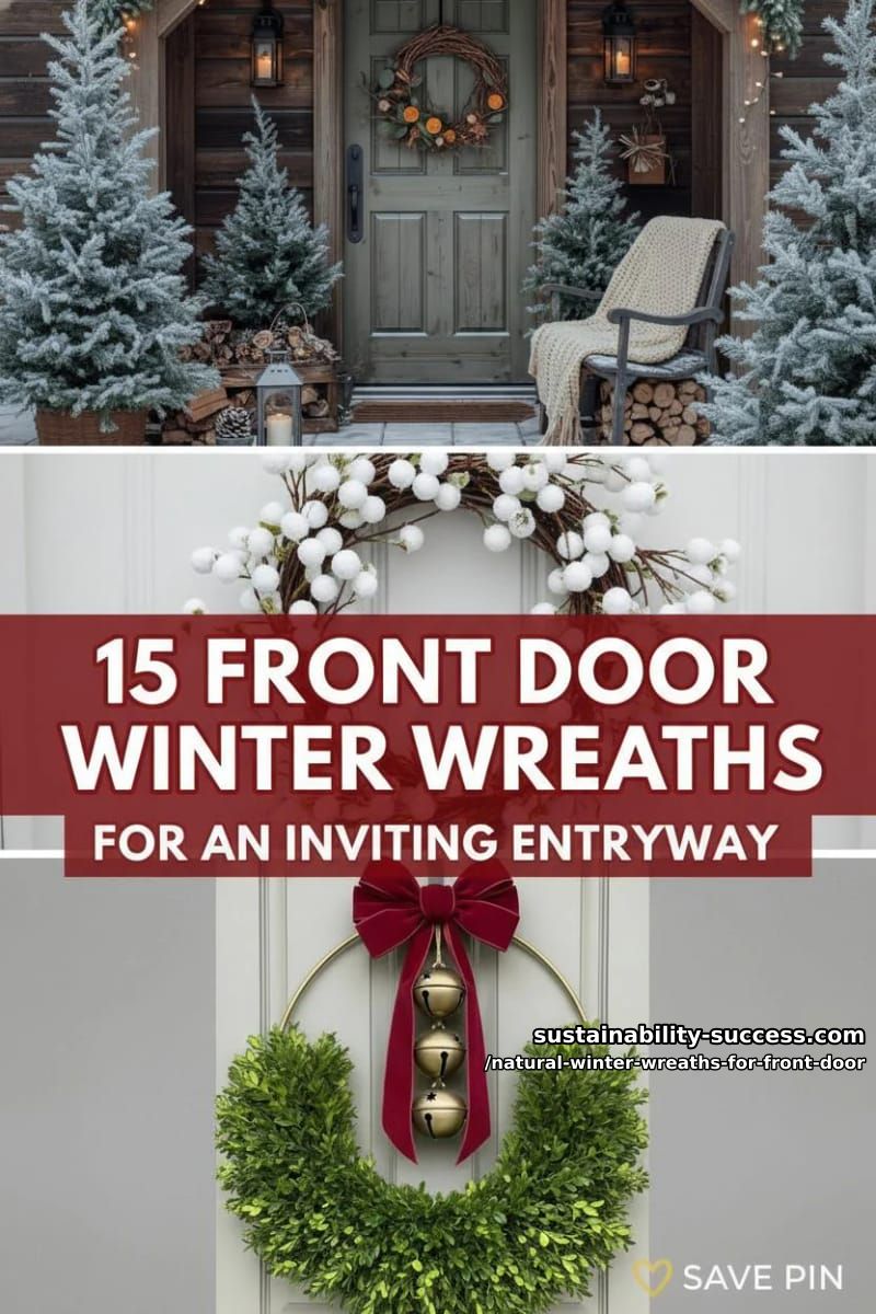 15 Natural Front Door Winter Wreaths for an Inviting Entryway 38 natural winter wreaths for front door - Collage 37