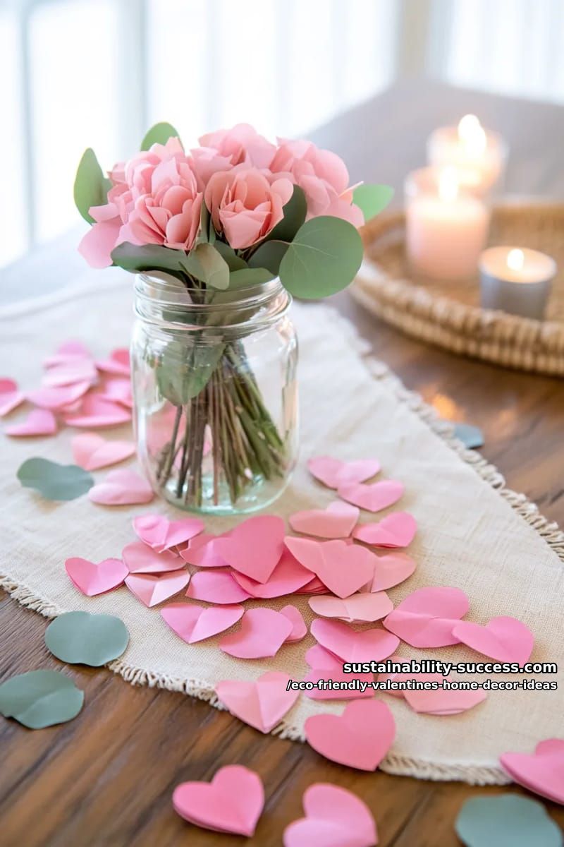 origami heart bouquets using old magazine pages in soft pink hues 1