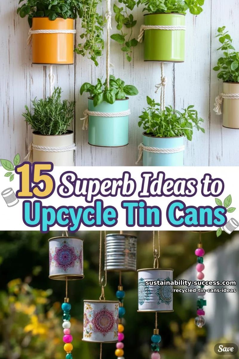 15 Superb Ideas to Upcycle Tin Cans 47 recycled tin cans ideas - Collage 46