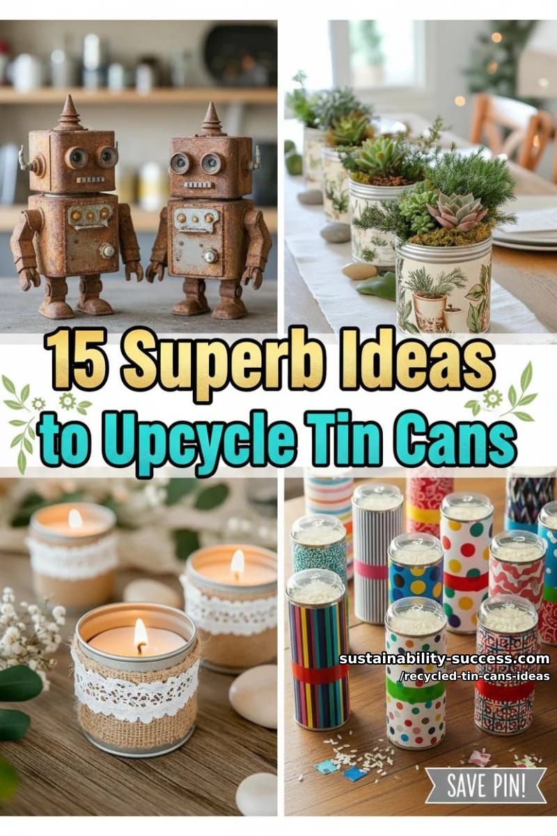 15 Superb Ideas to Upcycle Tin Cans 50 recycled tin cans ideas - Collage 49