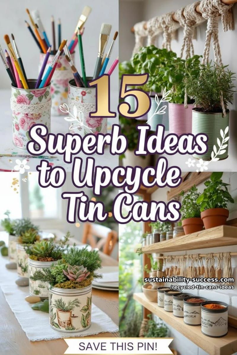 15 Superb Ideas to Upcycle Tin Cans 55 recycled tin cans ideas - Collage 54