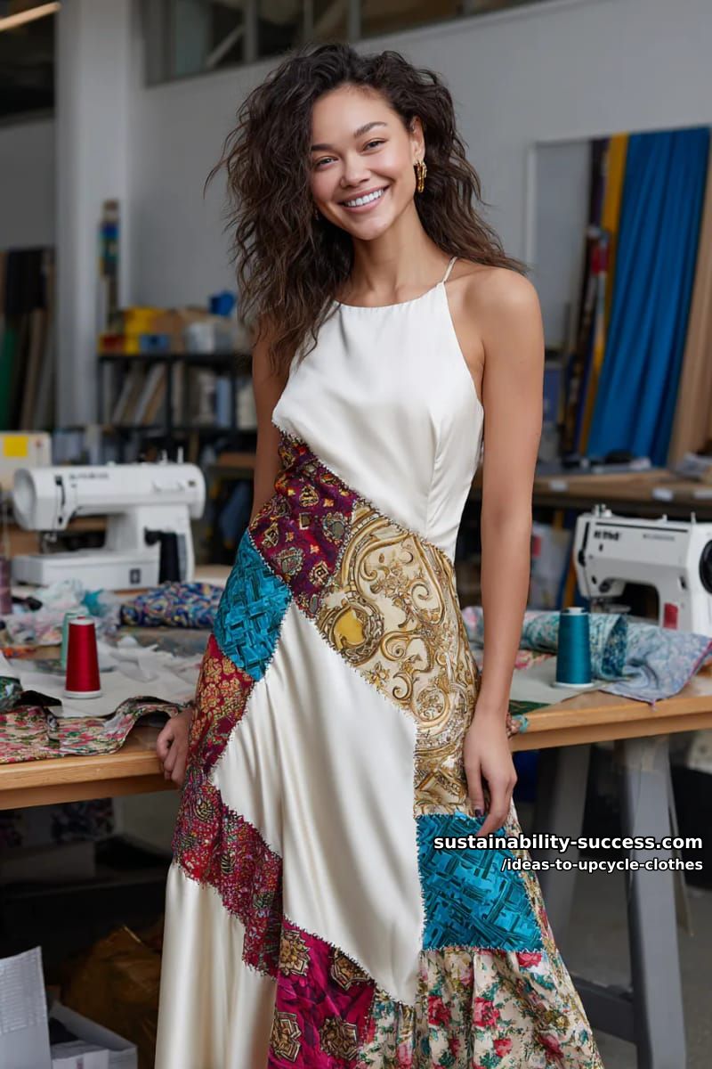 15 Fresh Upcycled Clothing Ideas to Try This Season 28 reimagine a slip dress by adding panels of patterned thrifted scarves. 1