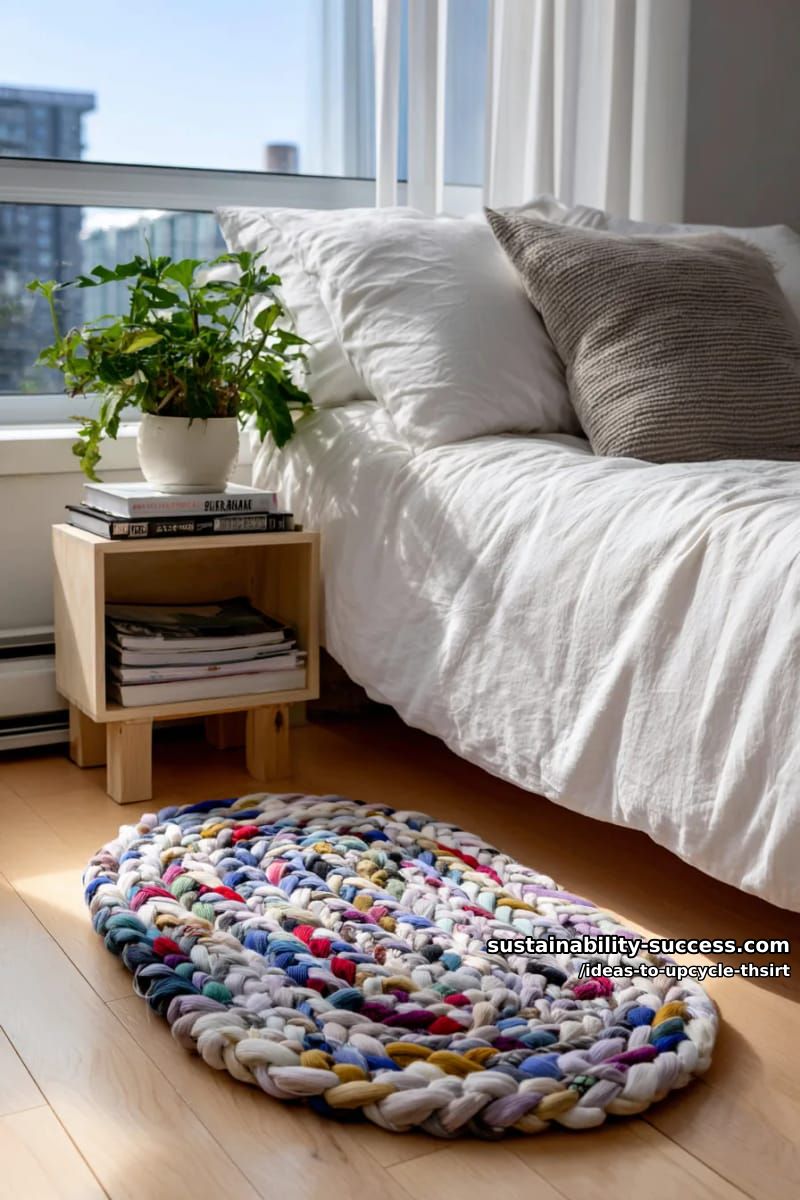 15 Slick Ideas to Upcycle T-Shirts for Your Chic Collection 24 repurpose t-shirts into a cozy braided rug for your bedroom. 1