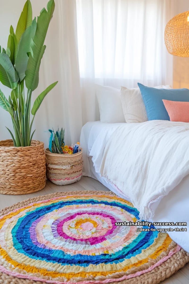 15 Slick Ideas to Upcycle T-Shirts for Your Chic Collection 25 repurpose t-shirts into a cozy braided rug for your bedroom. 1