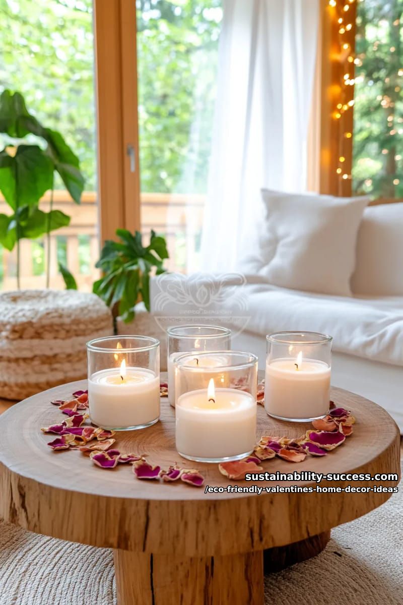 soy candles surrounded by dried rose petals and seed pods 1