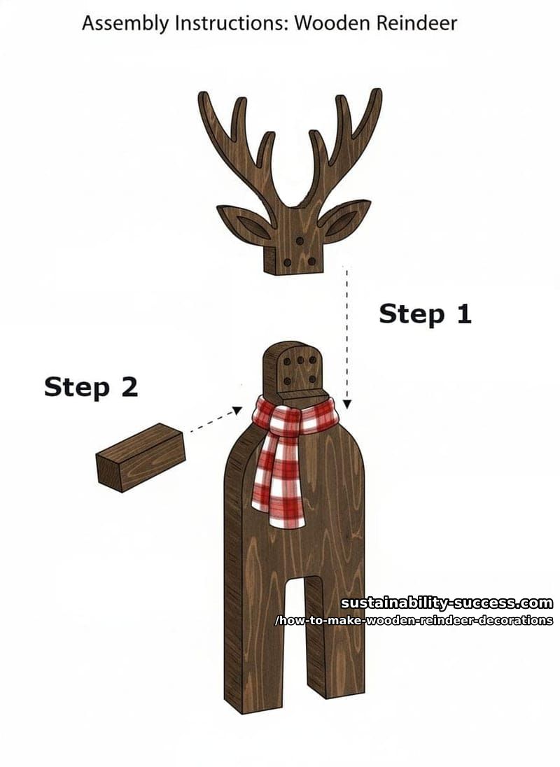 How to Make Charming Wooden Reindeer for Your Porch or Entryway 9 step 3: assemble the body and antlers 1