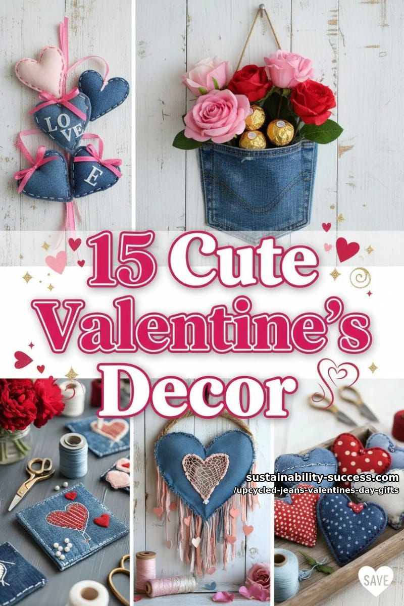 15 Thoughtful Valentine’s Day Gifts Made from Old Jeans 62 upcycled jeans valentines day gifts - Collage 32