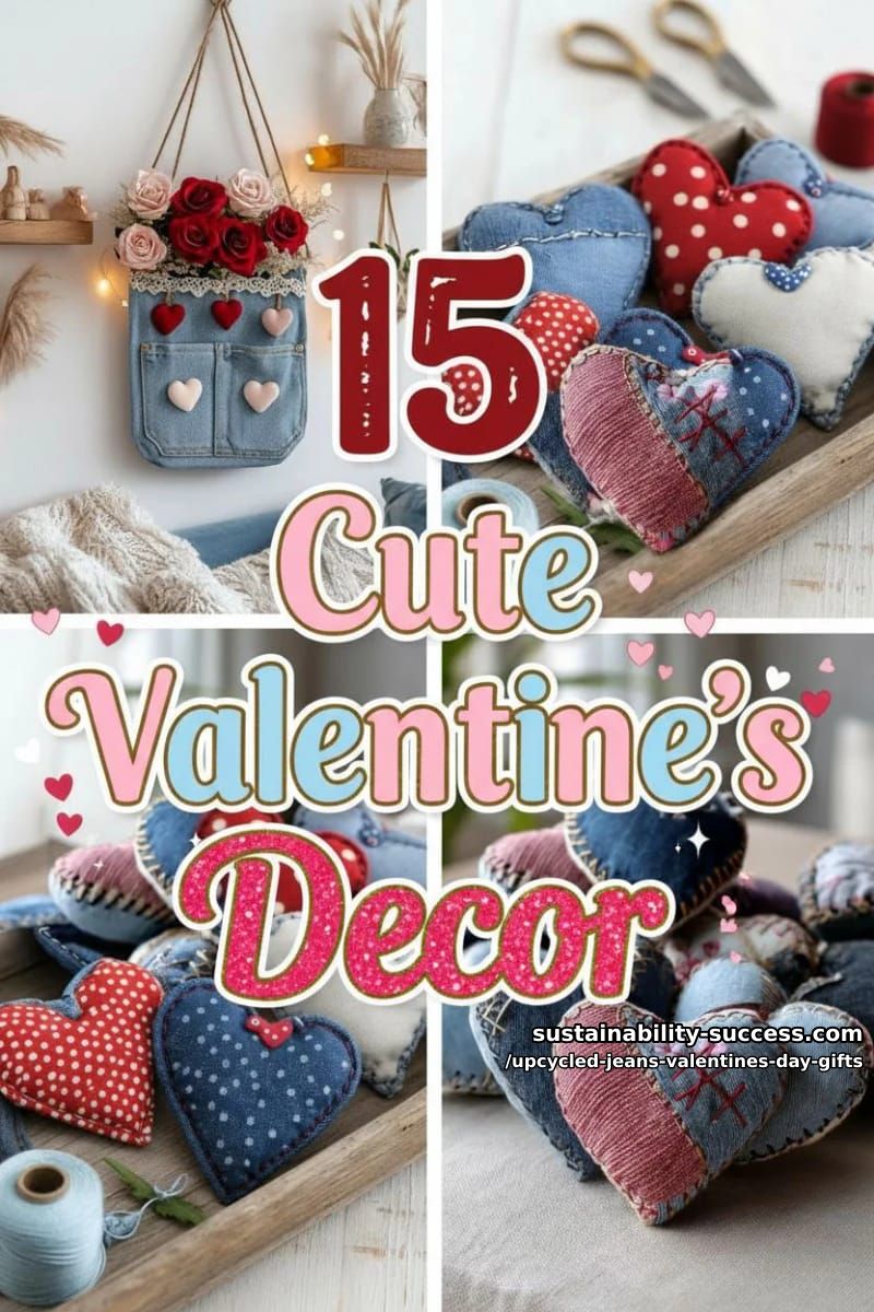 15 Thoughtful Valentine’s Day Gifts Made from Old Jeans 63 upcycled jeans valentines day gifts - Collage 33