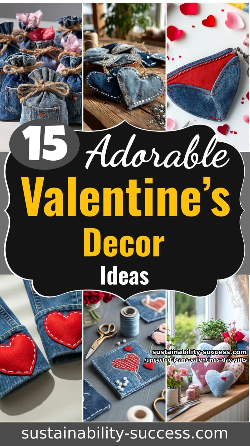 15 Thoughtful Valentine’s Day Gifts Made from Old Jeans 71 upcycled jeans valentines day gifts - Collage 41