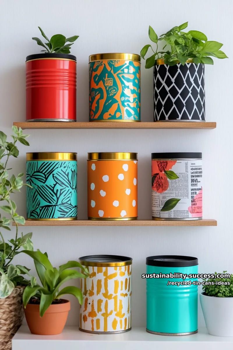 15 Superb Ideas to Upcycle Tin Cans 43 upcycled tin can wall art mosaics using spray paint and magazine cutouts 1