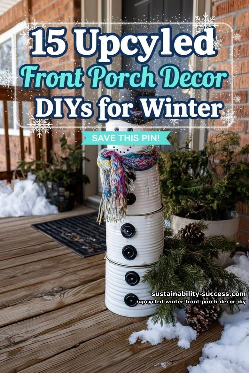 15 Upcycled Front Porch Decor DIYs for Winter 39 upcycled winter front porch decor diy - Collage 38