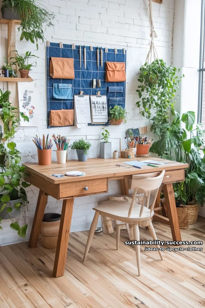 15 Fresh Upcycled Clothing Ideas to Try This Season 31 use jeans waistbands and seams to make an edgy, grid-pattern wall organizer. 1