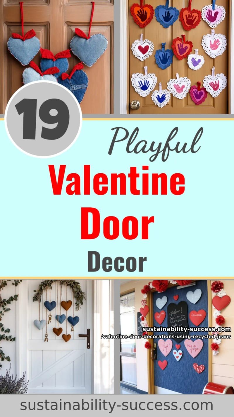 19 Playful Valentine Door Decorations Using Old Jeans for a Heart-Stealing Welcome 87 valentine door decorations using recycled jeans - Collage 47