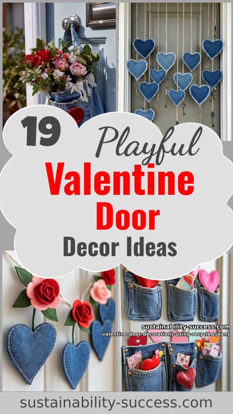 19 Playful Valentine Door Decorations Using Old Jeans for a Heart-Stealing Welcome 90 valentine door decorations using recycled jeans - Collage 50