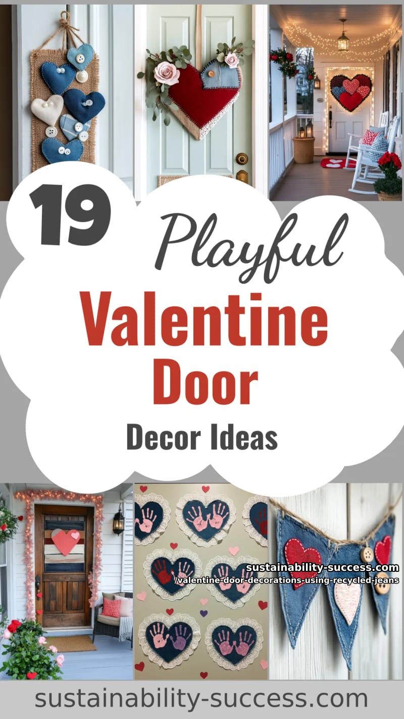 19 Playful Valentine Door Decorations Using Old Jeans for a Heart-Stealing Welcome 91 valentine door decorations using recycled jeans - Collage 51