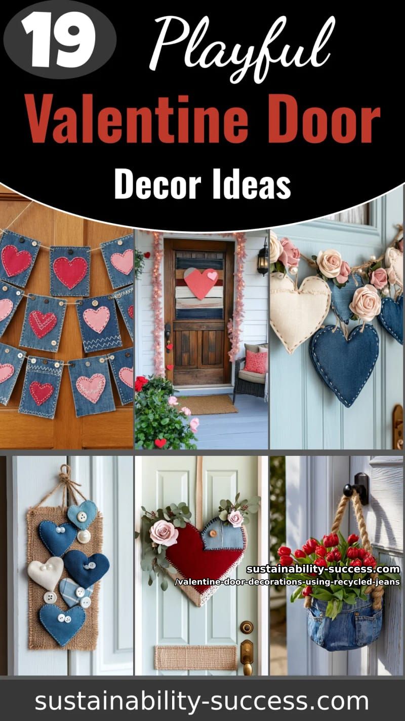 19 Playful Valentine Door Decorations Using Old Jeans for a Heart-Stealing Welcome 92 valentine door decorations using recycled jeans - Collage 52