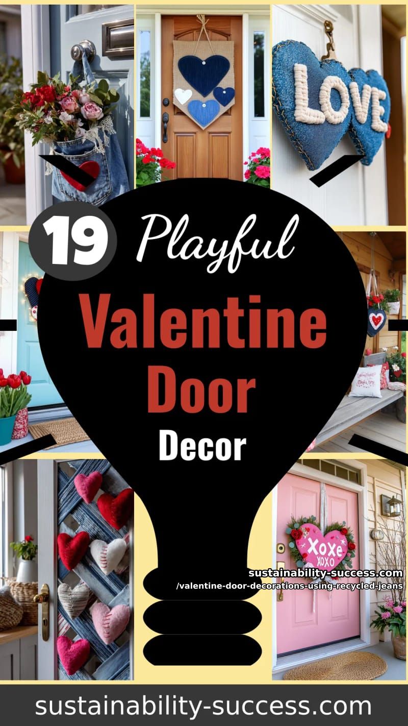 19 Playful Valentine Door Decorations Using Old Jeans for a Heart-Stealing Welcome 93 valentine door decorations using recycled jeans - Collage 53