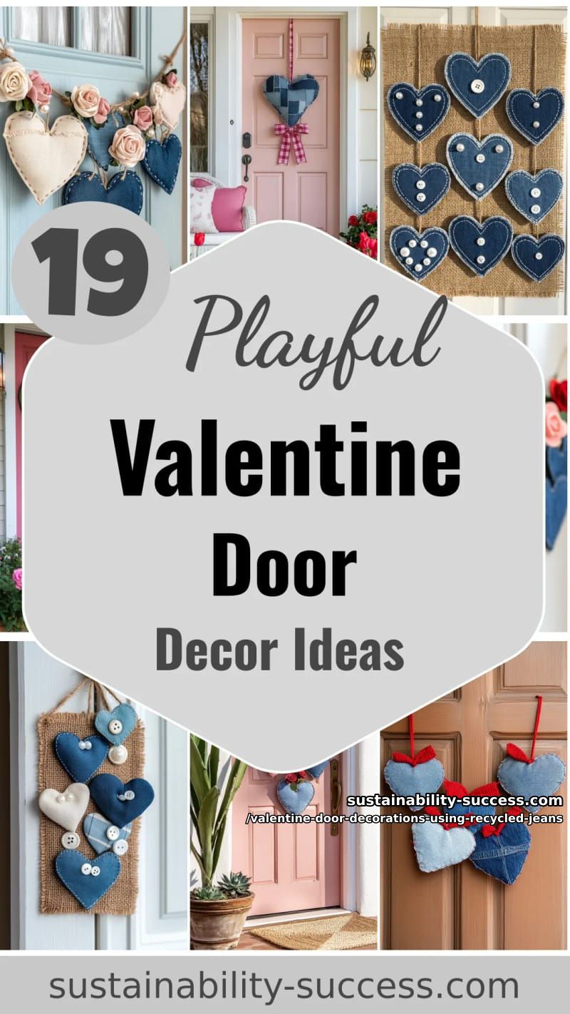 19 Playful Valentine Door Decorations Using Old Jeans for a Heart-Stealing Welcome 94 valentine door decorations using recycled jeans - Collage 54
