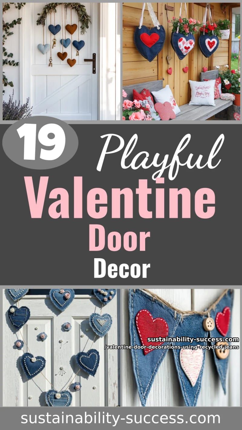 19 Playful Valentine Door Decorations Using Old Jeans for a Heart-Stealing Welcome 96 valentine door decorations using recycled jeans - Collage 56
