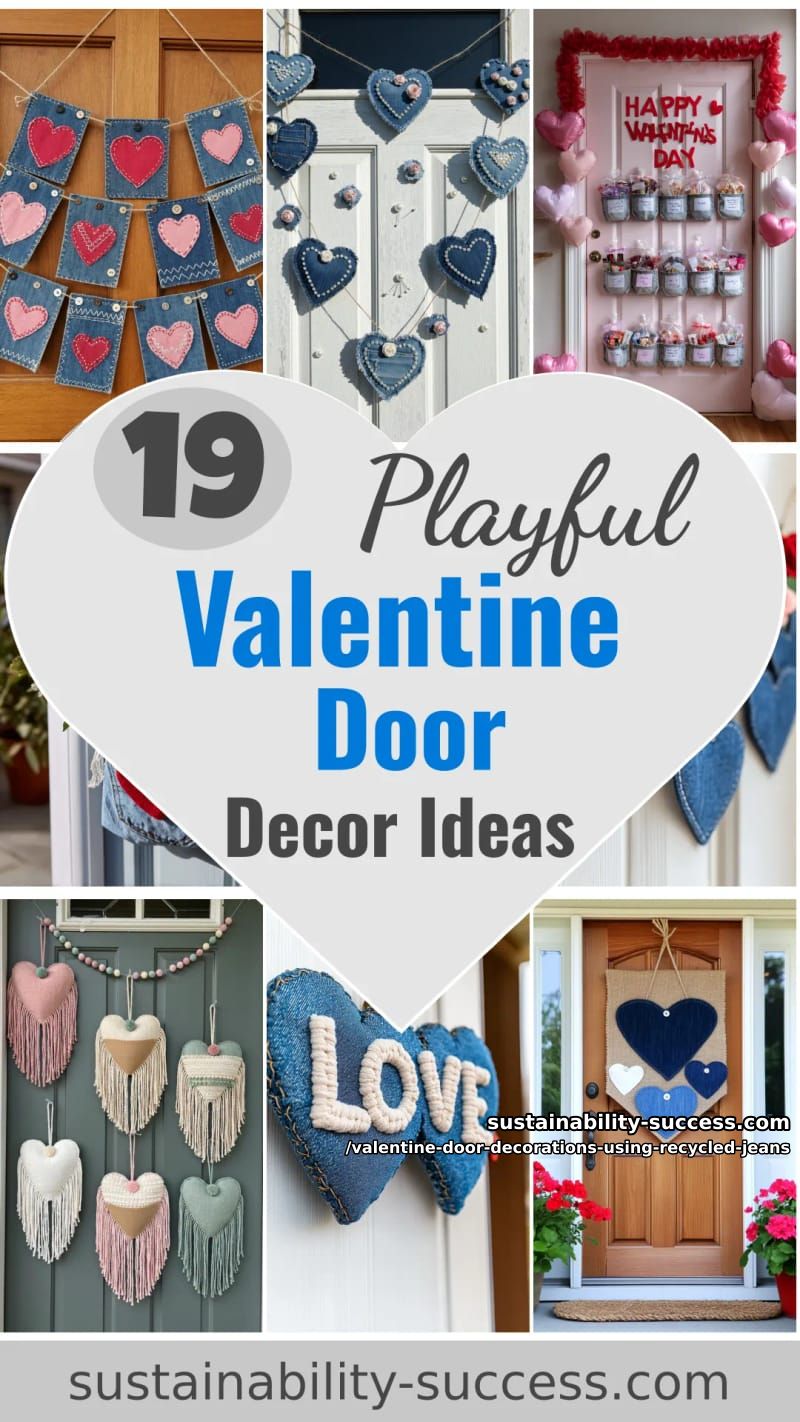19 Playful Valentine Door Decorations Using Old Jeans for a Heart-Stealing Welcome 97 valentine door decorations using recycled jeans - Collage 57