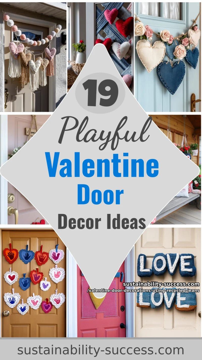 19 Playful Valentine Door Decorations Using Old Jeans for a Heart-Stealing Welcome 98 valentine door decorations using recycled jeans - Collage 58
