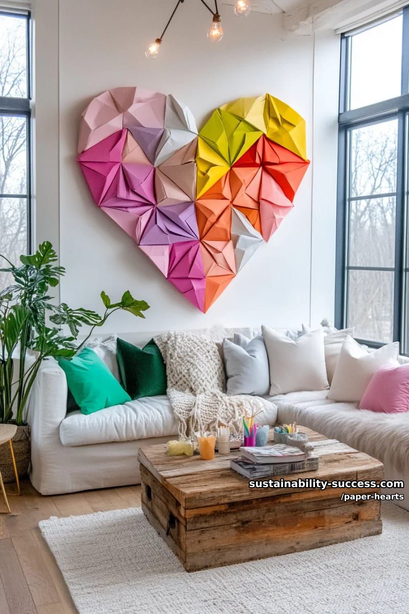 15 Gorgeous Paper Hearts You Can Make in Minutes For Valentine's Day 34 arrange tiny origami hearts into a large heart-shaped mural. 1