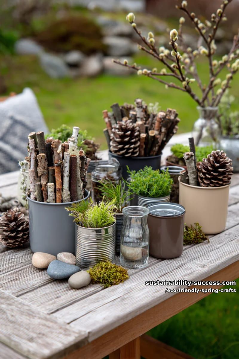 build bug hotels from pinecones, sticks, and recycled containers 1