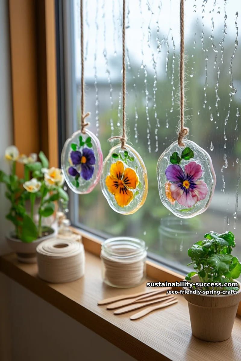 build rainy day suncatchers with bioplastic and flower petals 1