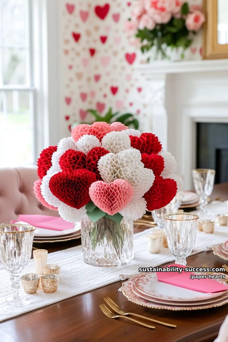 15 Gorgeous Paper Hearts You Can Make in Minutes For Valentine's Day 10 craft a 3d honeycomb heart bouquet for a festive table centerpiece. 1